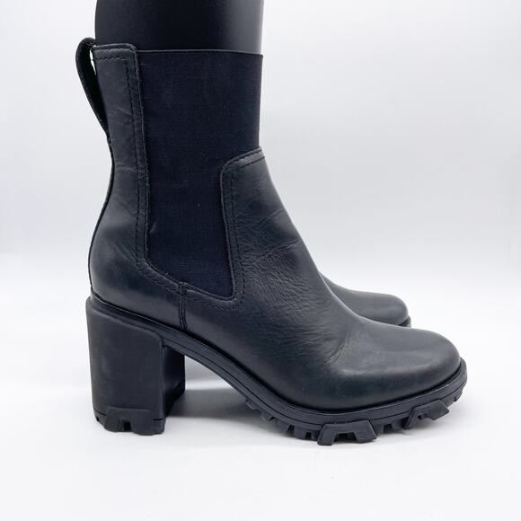 Rag & Bone Women's Shiloh Chelsea High Boot Black Leather Size 11 - Picture 3 of 10